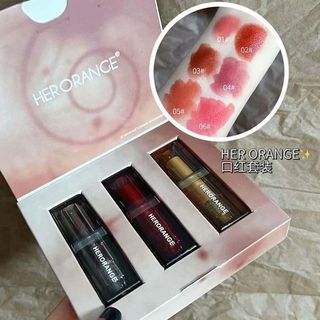 (Siêu hot) Set 3 Cây Son Thỏi Siêu Lì HERORANGE Độ Bám Màu 6-12h Màu Đẹp Tone Sang Chảnh