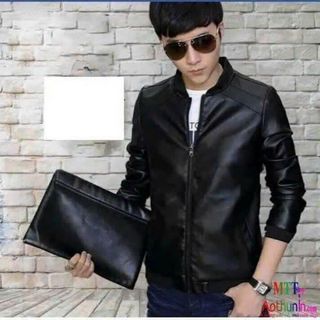 Áo khoác trang nam thu đông chất liệu da simili