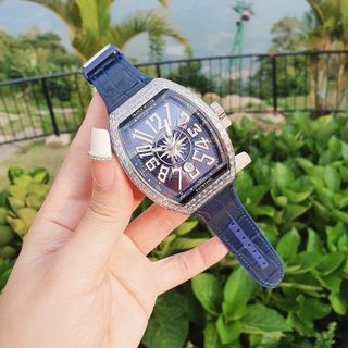 ĐỒNG HỒ NAM SIÊU CẤP MỚI NHẤT FRANK MÁY CƠ MÀU XANH VIỀN XOÀN NHÂN TẠO