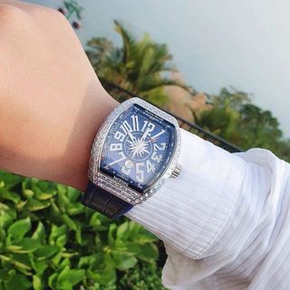 ĐỒNG HỒ NAM SIÊU CẤP MỚI NHẤT FRANK MÁY CƠ MÀU XANH VIỀN XOÀN NHÂN TẠO
