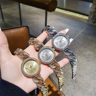 ĐỒNG HỒ NỮ THỜI TRANG HOT TREND M KORS MẶT TRÒN LOGO DÂY XÍCH
