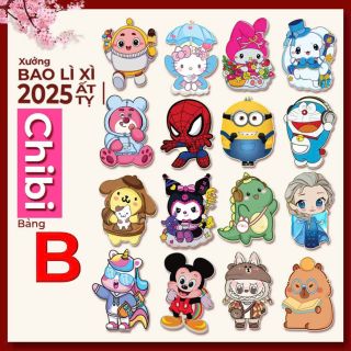 ( HÀNG SẴN SÀI GÒN ) LÌ XÌ 3D CHIBI NHIỀU MẪU, GIÁ RẺ NHẤT SG