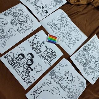 Combo 6 tranh 6 bút lông chỉ 10k hàng đẹp nhiều mẫu