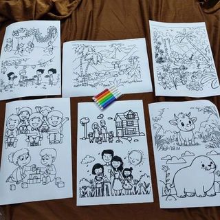 Combo 6 tranh 6 bút lông chỉ 10k hàng đẹp nhiều mẫu