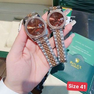 ĐỒNG HỒ NAM NỮ CAO CẤP MỚI NHẤT RÔ LE MÁY CƠ MẶT SAPHIRE VIỀN ĐÁ DÂY DEMI