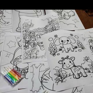 Combo 6 tranh 6 bút lông chỉ 10k rẻ