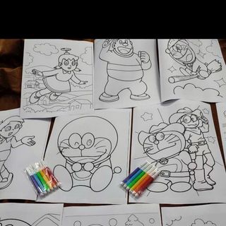 Combo 6 tranh 6 bút lông chỉ 10k rẻ