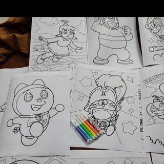 Combo 6 tranh 6 bút lông chỉ 10k rẻ