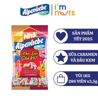 Kẹo cứng Alpenliebe và kẹo nhai Mentos đủ vị túi lớn 1kg và 2kg