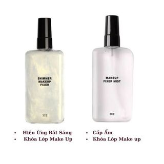 Xịt Khóa Nền 3 CE Shimmer Makeup Fixer Có Nhũ