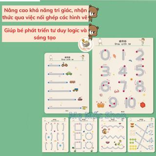 Viết Xóa 64 Trang-Học Liệu Montessori Đồ Chơi Giáo Dục Cho Bé 2 3 4 5 Tuổi