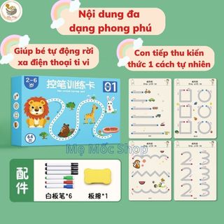 Viết Xóa 64 Trang-Học Liệu Montessori Đồ Chơi Giáo Dục Cho Bé 2 3 4 5 Tuổi