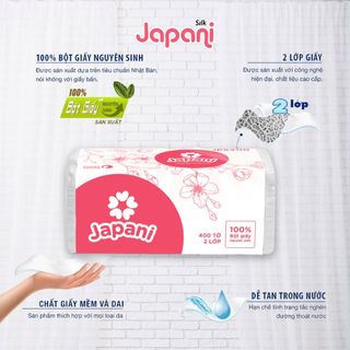 Khăn Giấy Lụa Japani Silk 400 JPS400 tờ x 2 lớp