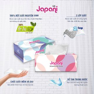 Khăn giấy lụa hộp Japani Silk JPS180 180 tờ x 2 lớp
