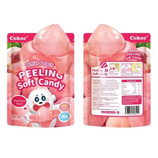 Kẹo Dẻo Trái Cây Bóc Vỏ 3D Vị Đào Cokoc 60g | Cokoc 3D Peach Soft Candy 60g - One Snack