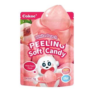 Kẹo Dẻo Trái Cây Bóc Vỏ 3D Vị Đào Cokoc 60g | Cokoc 3D Peach Soft Candy 60g - One Snack