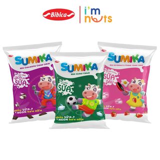 Kẹo mềm Bibica Sumika sữa và aHHa sữa nhân trân châu đủ vị gói nhỏ tiện lợi
