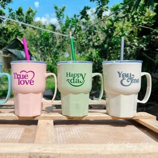 LY NHỰA KÈM ỐNG HÚT 550ML HOTTREN
