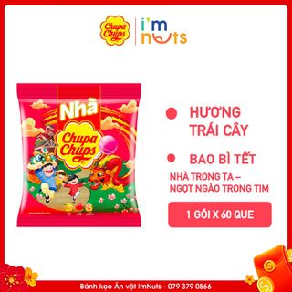 Kẹo mút Chupa Chups hương Hoa và Trái cây hỗn hợp gói lớn 60 que