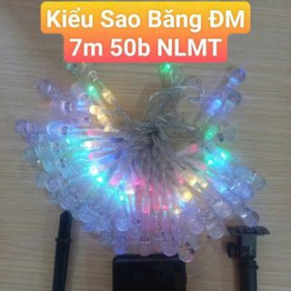 Đèn led nháy năng lượng mặt trời 7M 50 bóng trang trí nhà cửa, trang trí cây thông noel lễ tết giọt nước 30/50/100 bóng led