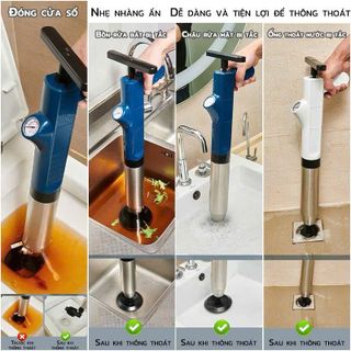 DỤNG CỤ THÔNG TẮC BỒN CẦU THÂN INOX ĐẦU DẸP