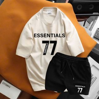 Bộ quần áo thun unisex 77 cổ tròn ngắn tay