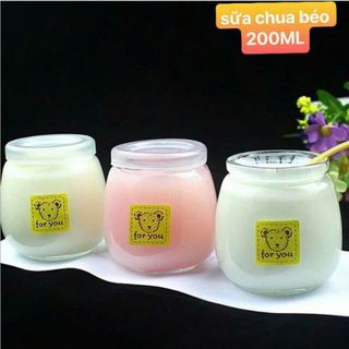 BỘ 12 HỦ SỮA CHUA BÉO 200ML CÓ NẮP