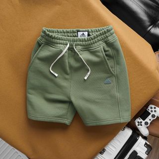 Short thun nam. Chất chân cua . Cotton dày thoáng mát, lưng co giãn, thoải mái.