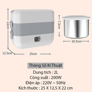 HỘP CƠM HÂM NÓNG 2 TẦNG 4 NGĂN LUNCHBOX