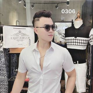 Áo sơ mi nam ngắn tay ,chất vải lụa Thái CUỐN SƯỜN 2 BÊN mềm mịn thoáng mát