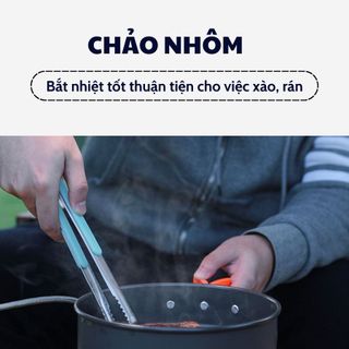 BỘ NỒI CHẢO CHỐNG DÍNH NẤU ĂN KHI ĐI DU LỊCH 8 MÓN