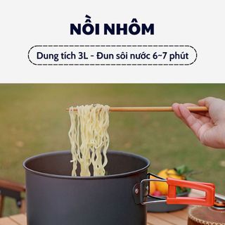 BỘ NỒI CHẢO CHỐNG DÍNH NẤU ĂN KHI ĐI DU LỊCH 8 MÓN
