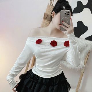 ÁO BẸT VAI NHÚN SƯỜN ĐÍNH HOA - LÊ PHƯƠNG BOUTIQUE