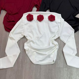 ÁO BẸT VAI NHÚN SƯỜN ĐÍNH HOA - LÊ PHƯƠNG BOUTIQUE