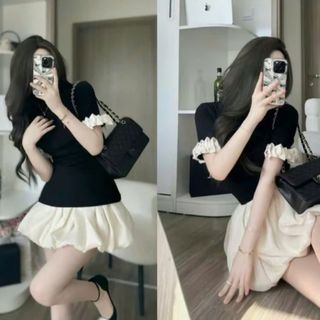 SET ÁO VIỀN TAY CHÂN VÁY BÍ - LÊ PHƯƠNG BOUTIQUE