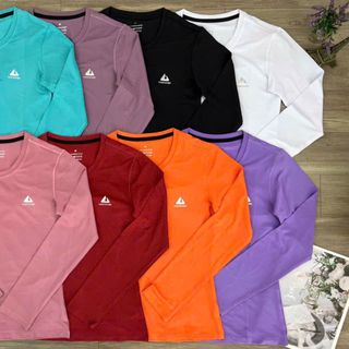 Áo tay dài thun poly , thoáng mát, trơn láng, co giãn thoải mái Size : m l xl 2xl Ri 2222 Tách nửa ri được 8 màu Sẵn kho