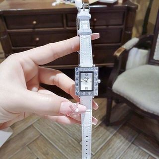 ĐỒNG HỒ NỮ CHÍNH HÃNG MỚI NHẤT SCOTTIE DÂY DA MẶT CHỮ NHẬT