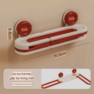 móc treo dày dép dạng hít tường 3 trong 1