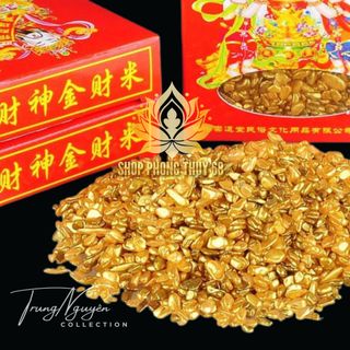 Gạo Vàng Thần Tài Kim Tiền Tài Lộc, Túi Gạo Thần Tài Chiêu Tài Nạp Phúc