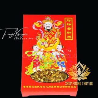 Gạo Vàng Thần Tài Kim Tiền Tài Lộc, Túi Gạo Thần Tài Chiêu Tài Nạp Phúc