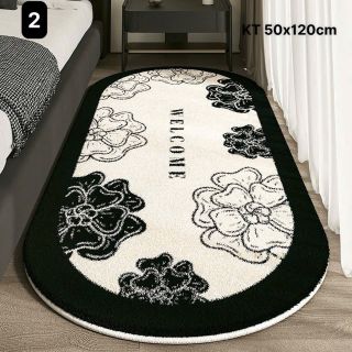 Thảm Lau Chân Lông Cừu in 5D Thảm Chân Giường Decor Trang Trí phòng Ngủ size 50x120cm