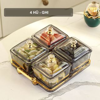 KHAY MỨT TẾT 4 HỦ KÈM KHAY SANG TRỌNG