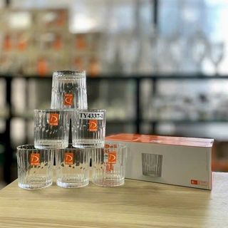 BỘ 6 LY THỦY TINH KẺ SỌC TY 4337- 1