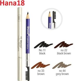 Chì Vẽ Mày Aroma BlackBrown Eyebrow Pencil 2 đầu