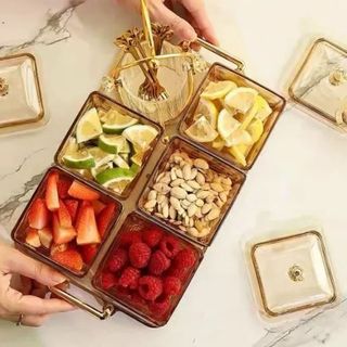 KHAY MỨT TẾT 6 NGĂN THỦY TINH HỔ PHÁCH CAO CẤP
