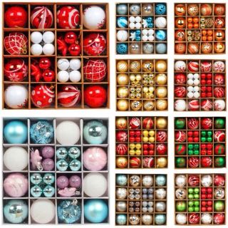 Sét Bóng châu trang trí Noel 44 chi tiết
