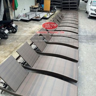 Giường tắm nắng bãi biển giá rẻ ghế hồ bơi mây nhựa ghế bãi biển ngoài trời