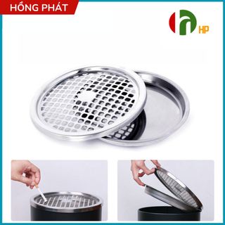 Thùng Rác inox Có Gạt Tàn - Nhập Khẩu Nguyên Chiếc - Dung Tích 12L thùng rác