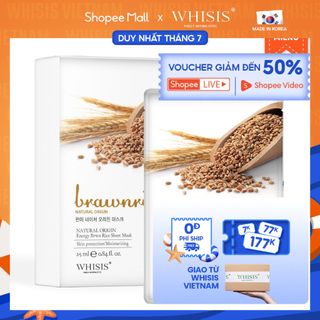 Combo 10 Mặt Nạ Gạo Lứt WHISIS Nature Origin Energy Brownrice Sheet Mask Giúp Da Sáng Và Hồng Hào 25ml/miếng