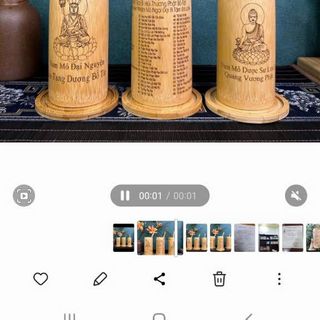 Đèn dầu Cát Tường bằng thủy tinh cao cấp in kinh Phật cỡ trung - cao 15 cm cháy 3 ngày- 🙏 An Nhiên St 🙏